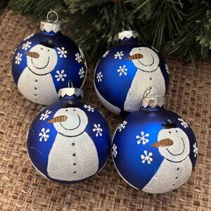 Set of 4 Rauch Hand Painted Snowman Ornaments
